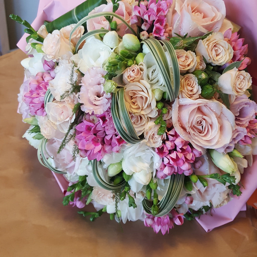 Bouquet fiori misti - Bianco Rosa - Fiori Pelizzari